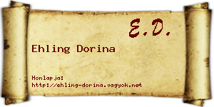 Ehling Dorina névjegykártya